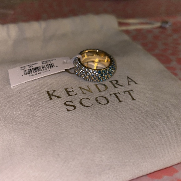 Kendra Scott Mikki Pave Band Size 5 new without tags Adjustable tag - Picture 3 of 5